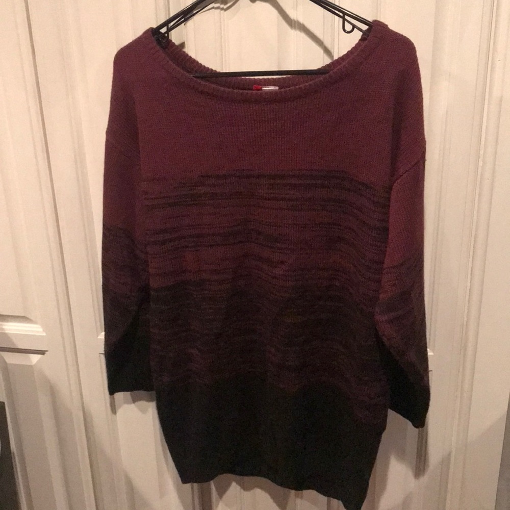 Purple to black sweater